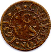 UK 1 Farthing Collumpton - W. Challs 1651  CVLLVMSTON 1651 C W S coin reverse UK 1 Farthing Collumpton - W. Challs 1651  CVLLVMSTON 1651 C W S coin reverse
