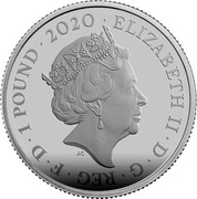 UK 1 Pound Bond - Shaken not stirred 2020 Proof ELIZABETH II D G REG F D 1 POUND 2020 coin obverse UK 1 Pound Bond - Shaken not stirred 2020 Proof ELIZABETH II D G REG F D 1 POUND 2020 coin obverse