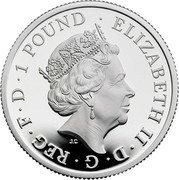 UK 1 Pound The Britannia 2019 Proof ELIZABETH II D G REG F D 1 POUND coin obverse