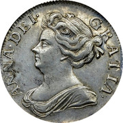 UK 1 Shilling (Anna) KM# 523 ANNA DEI GRATIA coin obverse UK 1 Shilling (Anna) KM# 523 ANNA DEI GRATIA coin obverse