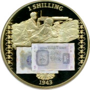 UK 1 Shilling British armed forces 2014 Proof 1 SHILLING 1943 coin reverse