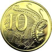 Australia 10 Cents Lyrebird Piedfort 2010 Proof 10 SD coin reverse Australia 10 Cents Lyrebird Piedfort 2010 Proof 10 SD coin reverse