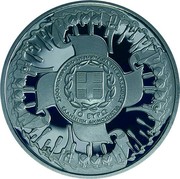 Greece 10 Euro 2500th Anniversary of the Battle of Salamis 2020 Proof 2500 ΧΡΟΝΙΑ ΑΠΟ ΤΗΝ ΝΑΥΜΑΧΙΑ ΤΗΣ ΣΑΛΑΜΙΝΑΣ 10 ΕΥΡΩ ΕΛΛΗΝΙΚΗ ΔΗΜΟΚΡΑΤΙΑ coin reverse