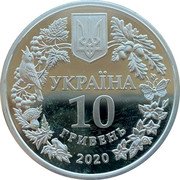 Ukraine 10 Hryven Staukophora Celsia 2020 Proof 10 ГРИВЕНЬ 2020 УКРАЇНА coin obverse