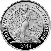 UK 10 Pence Britannia 2014 Proof BRITANNIA 999 1/20 OZ FINE SILVER 2014 coin reverse