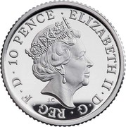UK 10 Pence Britannia The Spirit of a Nation 2020 Proof ELIZABETH II D G REG F D 10 PENCE coin obverse UK 10 Pence Britannia The Spirit of a Nation 2020 Proof ELIZABETH II D G REG F D 10 PENCE coin obverse