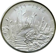 UK 10 Pounds World War I 2015 Proof KM# 1353 1914 1918 coin reverse UK 10 Pounds World War I 2015 Proof KM# 1353 1914 1918 coin reverse