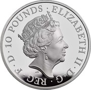 UK 10 Pounds Year of The Ox 2021 Proof ELIZABETH II D G REG F D 10 POUNDS J.C coin obverse UK 10 Pounds Year of The Ox 2021 Proof ELIZABETH II D G REG F D 10 POUNDS J.C coin obverse