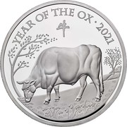 UK 10 Pounds Year of The Ox 2021 Proof YEAR OF THE OX 2021 牛 HB coin reverse UK 10 Pounds Year of The Ox 2021 Proof YEAR OF THE OX 2021 牛 HB coin reverse