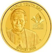 Australia 100 Dollars World Youth Day 2008 P Proof WORLD YOUTH DAY WYD SYD 08   SYDNEY 2008 coin reverse Australia 100 Dollars World Youth Day 2008 P Proof WORLD YOUTH DAY WYD SYD 08   SYDNEY 2008 coin reverse