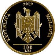 Moldova 100 Lei Alecu Russo 2019 Proof REPUBLICA 2019 MOLDOVA 100 LEI coin obverse Moldova 100 Lei Alecu Russo 2019 Proof REPUBLICA 2019 MOLDOVA 100 LEI coin obverse