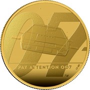 UK 100 Pounds Bond - Pay attention 007 2020 Proof PAY ATTENTION 007 coin reverse UK 100 Pounds Bond - Pay attention 007 2020 Proof PAY ATTENTION 007 coin reverse
