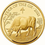 UK 1000 Pounds Year of The Ox 2021 Proof YEAR OF THE OX 2021 牛 HB coin reverse UK 1000 Pounds Year of The Ox 2021 Proof YEAR OF THE OX 2021 牛 HB coin reverse