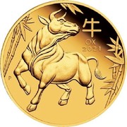 Australia 15 Dollars Year of the Ox 2021 P Proof 牛 OX 2021 P coin reverse Australia 15 Dollars Year of the Ox 2021 P Proof 牛 OX 2021 P coin reverse