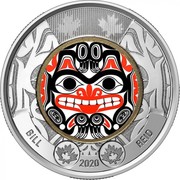 Canada 2 Dollars Bill Reid Colored 2020 BILL 2020 REID coin reverse Canada 2 Dollars Bill Reid Colored 2020 BILL 2020 REID coin reverse
