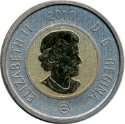 Canada 2 Dollars (Toonie) ELIZABETH II D G REGINA 2010 coin obverse