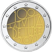 Latvia 2 Euro 100 Latvia De Jure 2021 100 LATVIJA DE IURE 2021 coin reverse Latvia 2 Euro 100 Latvia De Jure 2021 100 LATVIJA DE IURE 2021 coin reverse