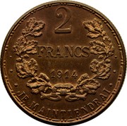 Luxembourg 2 Francs Marie-Adelaide 1914 KM# E29 2 FRANCS 1914 JE MAINTIENDRAI coin reverse Luxembourg 2 Francs Marie-Adelaide 1914 KM# E29 2 FRANCS 1914 JE MAINTIENDRAI coin reverse