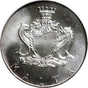 Malta 2 Pounds (Mdina Gate) KM# 20 MALTA coin obverse Malta 2 Pounds (Mdina Gate) KM# 20 MALTA coin obverse