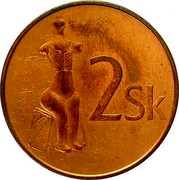 Slovakia 2 Sk Trial Strike 2002  2SK Z coin reverse Slovakia 2 Sk Trial Strike 2002  2SK Z coin reverse
