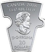 Canada 20 Dollars Canadian History Puzzle 6 2018 Proof CANADA 2018 ELIZABETH II D G REGINA 20 DOLLARS coin obverse Canada 20 Dollars Canadian History Puzzle 6 2018 Proof CANADA 2018 ELIZABETH II D G REGINA 20 DOLLARS coin obverse