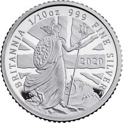 UK 20 Pence Britannia The Spirit of a Nation 2020 Proof BRITANNIA 1/10 OZ 999 FINE SILVER 2020 coin reverse UK 20 Pence Britannia The Spirit of a Nation 2020 Proof BRITANNIA 1/10 OZ 999 FINE SILVER 2020 coin reverse