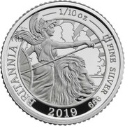 UK 20 Pence The Britannia 2019 Proof BRITANIA 1/10 OZ FINE SILVER 999 2019 coin reverse UK 20 Pence The Britannia 2019 Proof BRITANIA 1/10 OZ FINE SILVER 999 2019 coin reverse