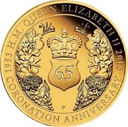 Australia 200 Dollars 65th Anniversary Coronation 2018 P Proof H.M. QUEEN ELIZABETH II 1953 2018 65 CORONATION ANNIVERSARY coin reverse Australia 200 Dollars 65th Anniversary Coronation 2018 P Proof H.M. QUEEN ELIZABETH II 1953 2018 65 CORONATION ANNIVERSARY coin reverse
