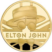 UK 200 Pounds Elton John 2020 Proof ELTON JOHN BMJ coin reverse UK 200 Pounds Elton John 2020 Proof ELTON JOHN BMJ coin reverse