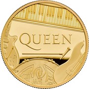 UK 200 Pounds Music Legends - Queen 2020 Proof QUEEN coin reverse UK 200 Pounds Music Legends - Queen 2020 Proof QUEEN coin reverse