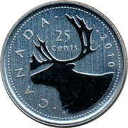 Canada 25 Cents (Caribou) CANADA 25 CENTS H coin reverse Canada 25 Cents (Caribou) CANADA 25 CENTS H coin reverse