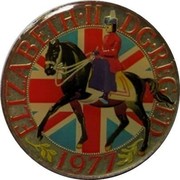 UK 25 Pence Silver Jubilee of Reign Colored 1977 ELIZABETH‧II DG‧REG FD coin reverse UK 25 Pence Silver Jubilee of Reign Colored 1977 ELIZABETH‧II DG‧REG FD coin reverse