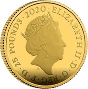 UK 25 Pounds Bond - Bond, James Bond 2020 Proof ELIZABETH II D G REG F D 25 POUNDS coin obverse UK 25 Pounds Bond - Bond, James Bond 2020 Proof ELIZABETH II D G REG F D 25 POUNDS coin obverse