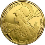 UK 25 Pounds Britannia facing left 2015 BRITANNIA 1/4 OZ FINE GOLD 999.9 2015 coin reverse UK 25 Pounds Britannia facing left 2015 BRITANNIA 1/4 OZ FINE GOLD 999.9 2015 coin reverse