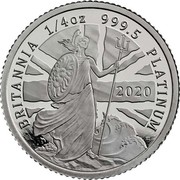 UK 25 Pounds Britannia The Spirit of a Nation 2020 Proof BRITANNIA 1/4 OZ FINE PLATINUM 999.5 2020 coin reverse UK 25 Pounds Britannia The Spirit of a Nation 2020 Proof BRITANNIA 1/4 OZ FINE PLATINUM 999.5 2020 coin reverse
