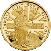 UK 25 Pounds Britannia The Spirit of a Nation 2020 Proof BRITANIA 1/4 OZ 999.9 FINE GOLD 2020 coin reverse UK 25 Pounds Britannia The Spirit of a Nation 2020 Proof BRITANIA 1/4 OZ 999.9 FINE GOLD 2020 coin reverse