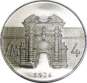 Malta 4 Pounds (Fort Manoel Gate) KM# 41 LM 4 1976 coin reverse Malta 4 Pounds (Fort Manoel Gate) KM# 41 LM 4 1976 coin reverse