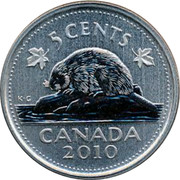 Canada 5 Cents Beaver 2010 5 CENTS CANADA 2010 K G coin reverse Canada 5 Cents Beaver 2010 5 CENTS CANADA 2010 K G coin reverse