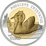 Luxembourg 5 Euro Great crested grebe 2019 PRODICEPS CRISTATUS 5 EURO coin reverse Luxembourg 5 Euro Great crested grebe 2019 PRODICEPS CRISTATUS 5 EURO coin reverse
