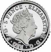 UK 5 Pence The Britannia 2019 Proof ELIZABETH II D G REG F D 5 PENCE coin obverse UK 5 Pence The Britannia 2019 Proof ELIZABETH II D G REG F D 5 PENCE coin obverse