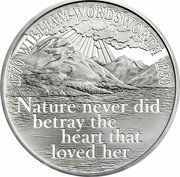 UK 5 Pounds 250th Anniversary of the Birth of William Wordsworth 2020 Proof 1770 WILLIAM WORRDSWORTH 1850 NATURE NEVER DID BETRAY THE HEART THAT LOVED HER coin reverse UK 5 Pounds 250th Anniversary of the Birth of William Wordsworth 2020 Proof 1770 WILLIAM WORRDSWORTH 1850 NATURE NEVER DID BETRAY THE HEART THAT LOVED HER coin reverse