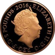 UK 5 Pounds Jack Cornwell 2016 ELIZABETH II D G REG F D 5 POUNDS 2016 coin obverse UK 5 Pounds Jack Cornwell 2016 ELIZABETH II D G REG F D 5 POUNDS 2016 coin obverse