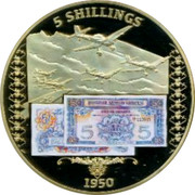 UK 5 Shillings British Planes 2014 Proof 5 SHILLINGS 1950 coin reverse