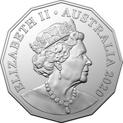 Australia 50 Cents 50th Anniversary of Skippy the Bush Kangaroo 2020 ELIZABETH II AUSTRALIA 2020 coin obverse Australia 50 Cents 50th Anniversary of Skippy the Bush Kangaroo 2020 ELIZABETH II AUSTRALIA 2020 coin obverse