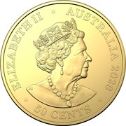 Australia 50 Cents Australian Olympic Team 2020 ELIZABETH II AUSTRALIA 2020 50 CENTS coin obverse Australia 50 Cents Australian Olympic Team 2020 ELIZABETH II AUSTRALIA 2020 50 CENTS coin obverse