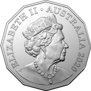 Australia 50 Cents Red kangaroo and Emu 2020 Proof ELIZABETH II AUSTRALIA 2020 coin obverse