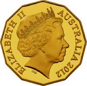 Australia 50 Cents The Queen's Diamond Jubilee 2012 ELIZABETH II AYSTRALIA 2012 coin obverse