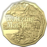 Australia 50 Cents Waltzing Matilda 2020  WALTZING MATILDA 50 coin reverse Australia 50 Cents Waltzing Matilda 2020  WALTZING MATILDA 50 coin reverse