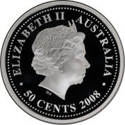 Australia 50 Cents Year of the Ox 2009 P Proof ELIZABETH II AUSTRALIA 50 CENTS 2008 coin obverse Australia 50 Cents Year of the Ox 2009 P Proof ELIZABETH II AUSTRALIA 50 CENTS 2008 coin obverse