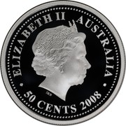 Australia 50 Cents Year of the Tiger 2010 P Proof ELIZABETH II AUSTRALIA 50 CENTS 2008 coin obverse Australia 50 Cents Year of the Tiger 2010 P Proof ELIZABETH II AUSTRALIA 50 CENTS 2008 coin obverse
